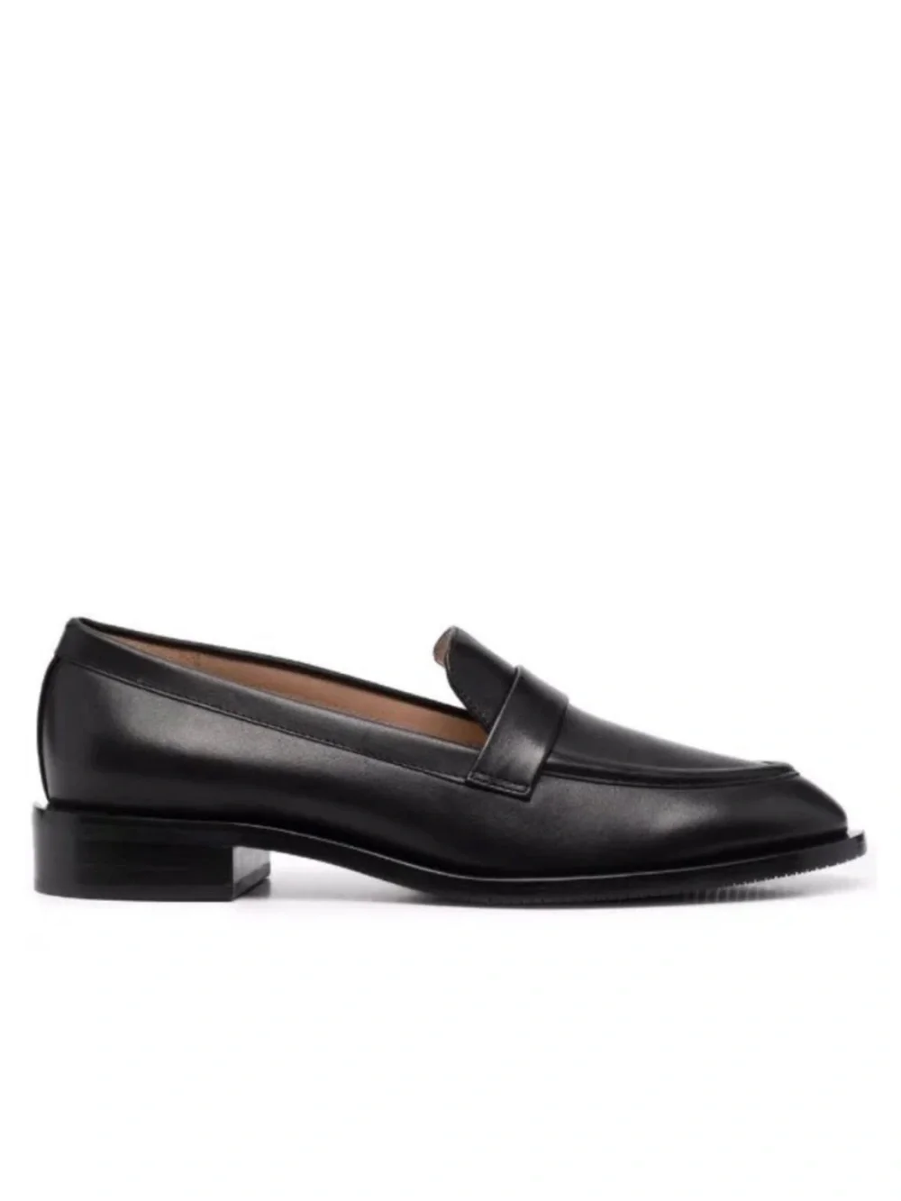 Stuart Weitzman Black Leather Penny Loafers for Men